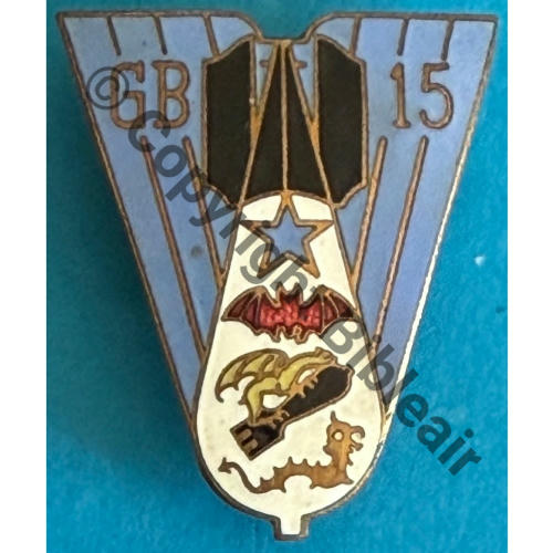15e ESCADRE DE BOMBARDEMENT  1935-40  A.AUGIS ST.BARTH Poincon Circulaire 2Anneaux Dos granuleux Src.mesnil01 296Eur(x5) 